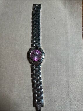 Fossil Silver Tone Watch with Pink Dial